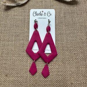 Chichi & Co. Pink Geometric Earrings (New)